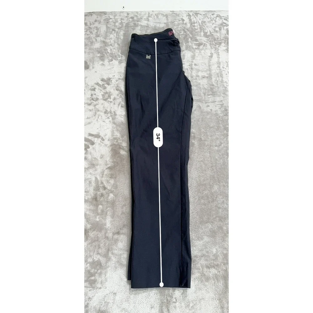 Peck & Peck Pants Womens Size 8P Black Petite Stretch Low Rise Business EUC